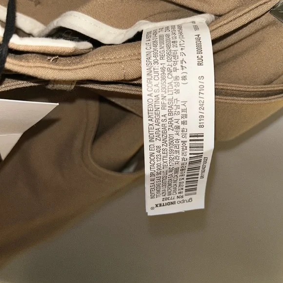 BNWT ZARA TAN BELTED PANTS/ S❤️ - Picture 4 of 8